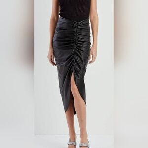 New Veronica Beard Black Pencil Midi Skirt with Slit